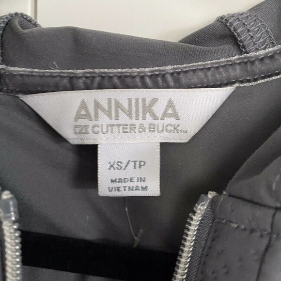 ANNIKA Cutter & Buck Gray Quilted Golf Vest Hood Hoodie Jacket Womens Sz XS - Picture 3 of 3